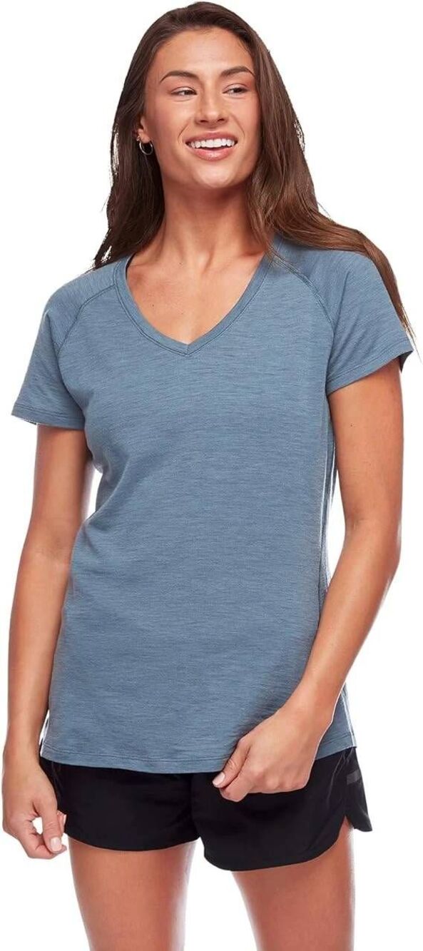 Black Diamond Flux Merino Wool Blend Tee Storm Blue Small Fall Winter Basic